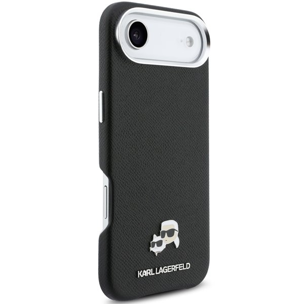 Karl Lagerfeld PU Karl and Choupette Heads Pins MagSafe kryt iPhone 17 čierny