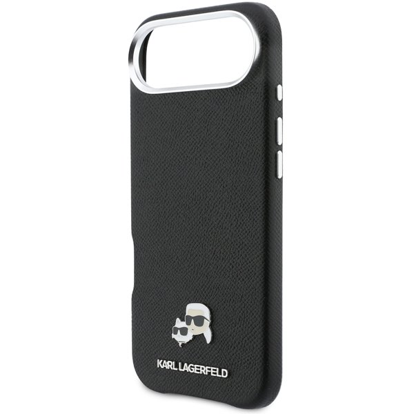 Karl Lagerfeld PU Karl and Choupette Heads Pins MagSafe kryt iPhone 17 čierny