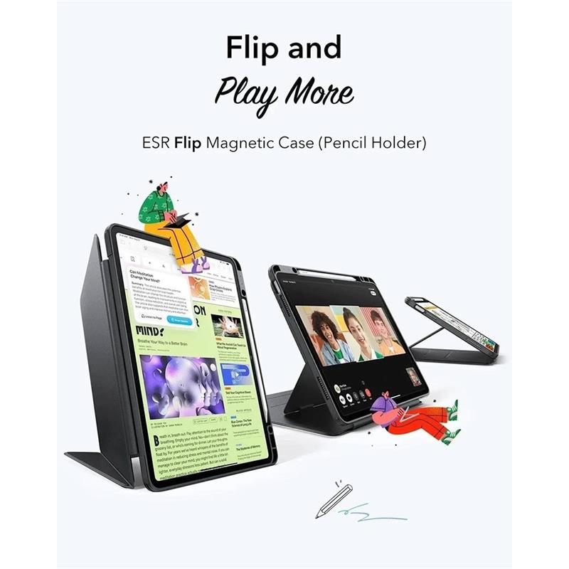 ESR puzdro Flip Magnetic Case pre iPad Air 13" M2/M3 - Navy Blue