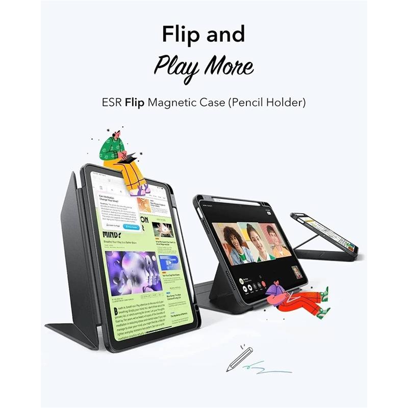 ESR puzdro Flip Magnetic Case pre iPad Air M1/M2/M3 - Navy Blue