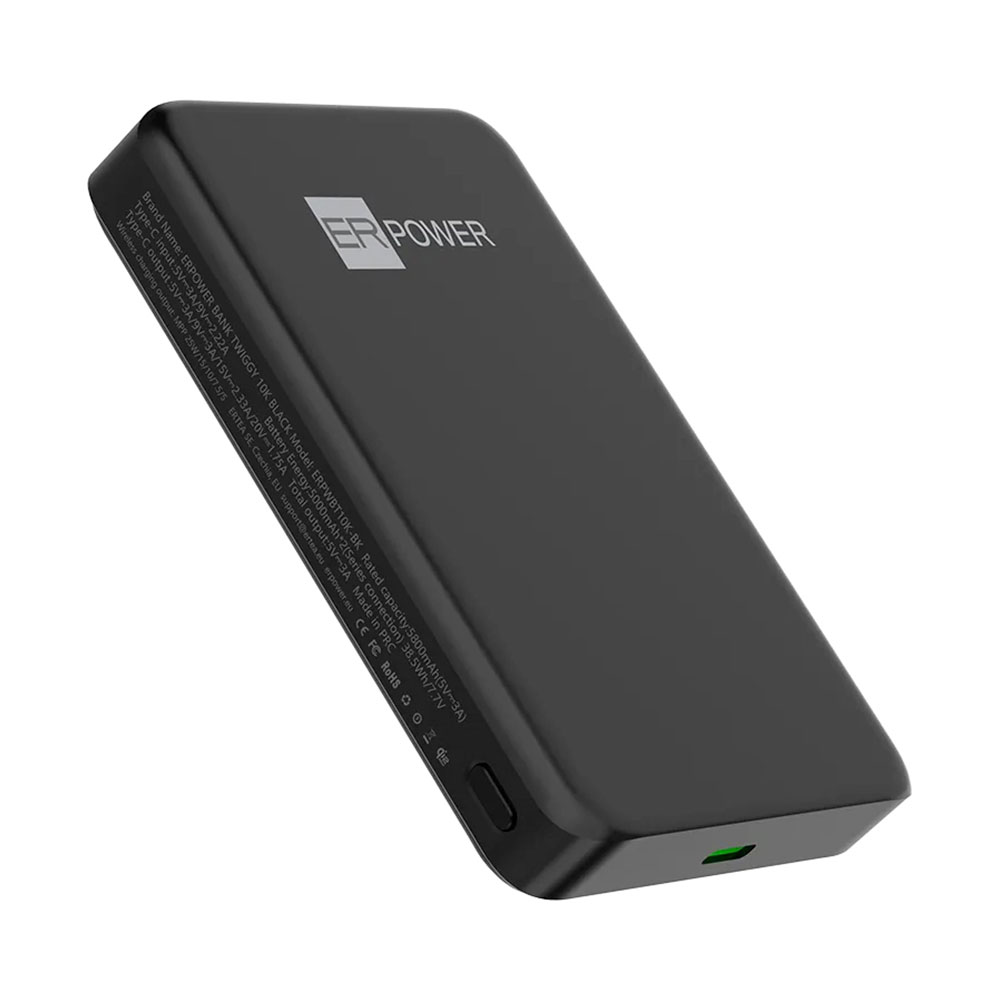 ER POWER powerbank Twiggy Qi2 25W 10K 10.000 mAh- Black