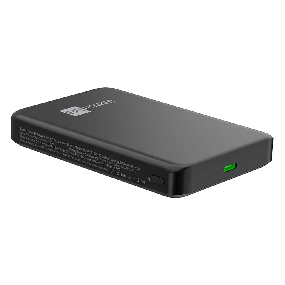 ER POWER powerbank Twiggy Qi2 25W 10K 10.000 mAh- Black