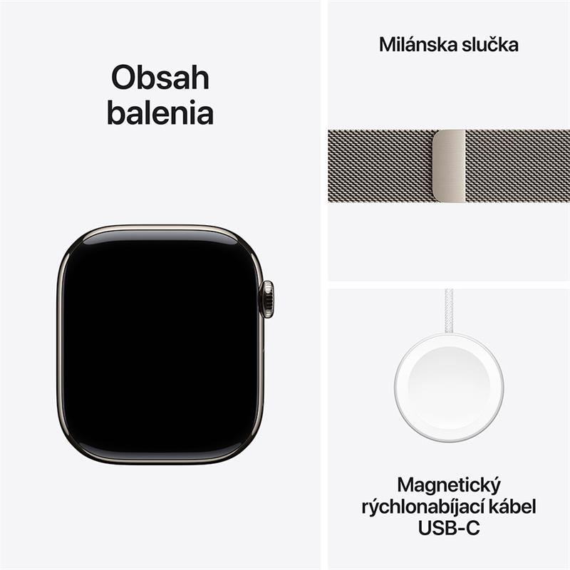 Apple Watch Series 11 GPS + Cellular 46mm Prírodný titán s prírodným milánskym ťahom - S/M  *Rozbalený*