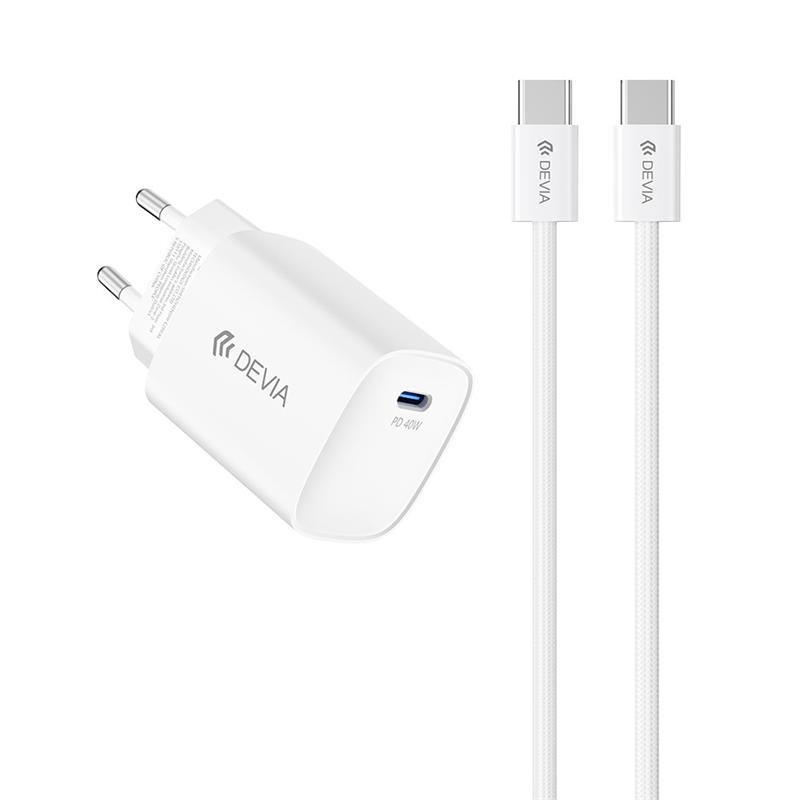 Devia sieťová nabíjačka Ultra6 PD Dynamic Charger 40W (Max 60W) + Cable - White