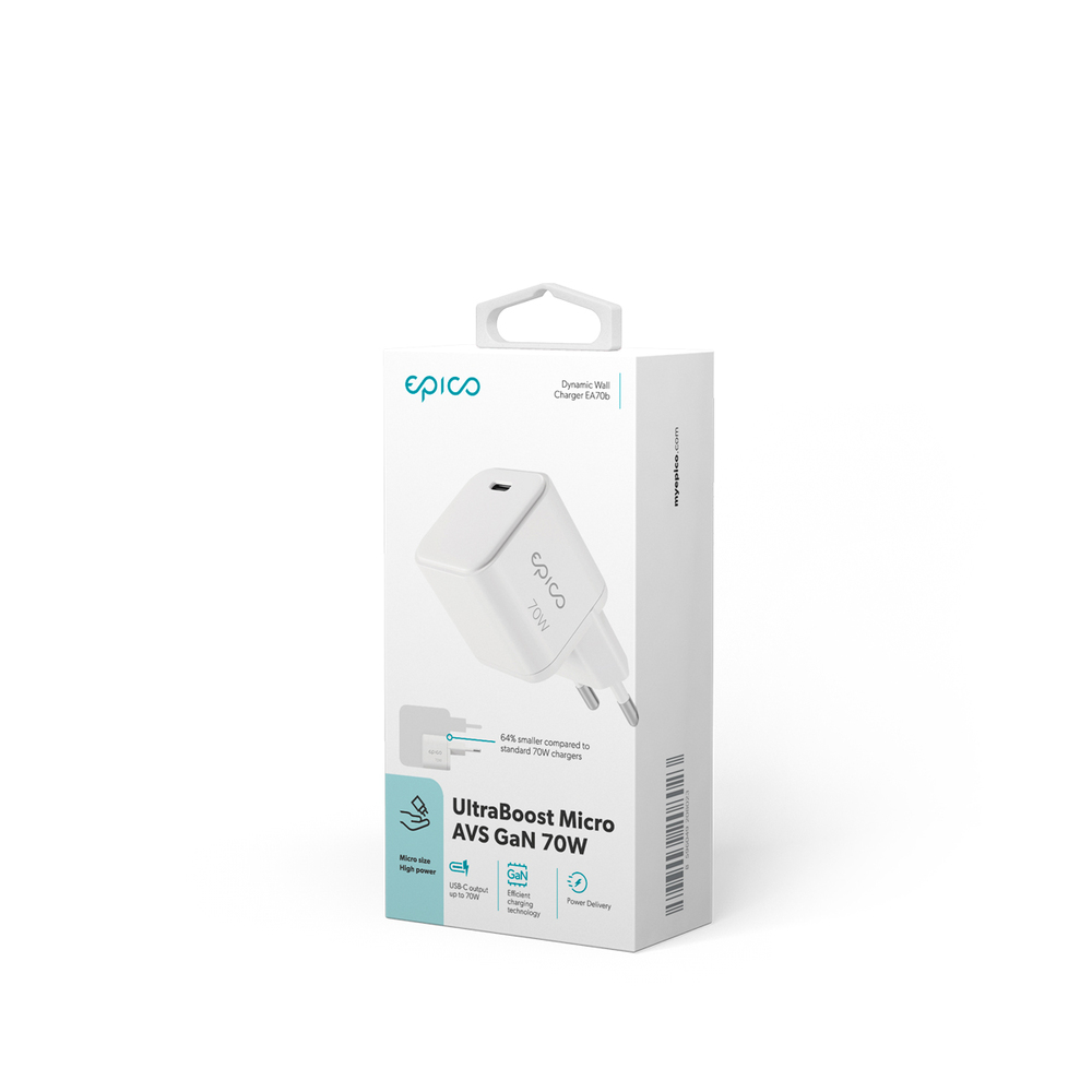 Epico UltraBoost Micro AVS GaN 70W dynamický síťový adaptér EA70b-bílá