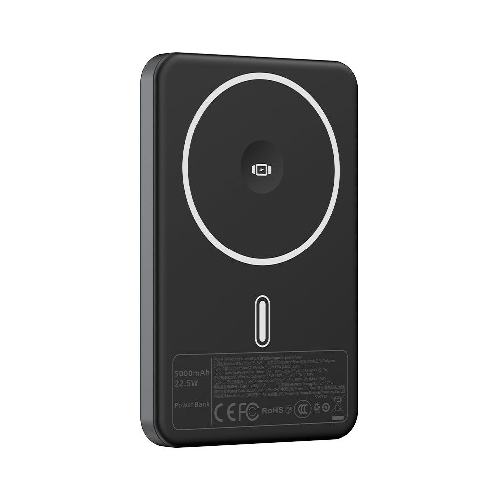 Devia powerbank Ultra13 Solid State Magnetic 5.000 mAh PD 22.5W - Black