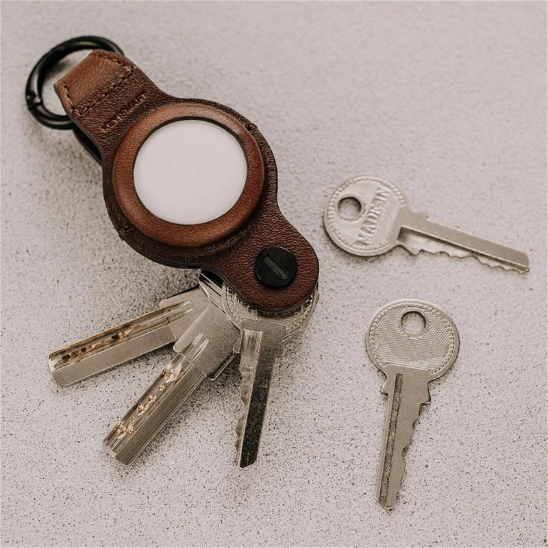 KeySmart Air Leather s púzdrom pro AirTag - hnedá koža *Rozbalený*