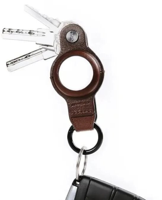 KeySmart Air Leather s púzdrom pro AirTag - hnedá koža *Rozbalený*