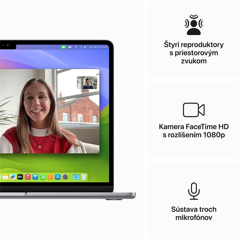 MacBook Air 13" M3 8C CPU 8C GPU 8/256 GB kozmická sivá SK *Trieda B*