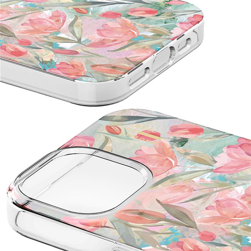 iDeal Fashion Clear Case MagSafe iPhone 13/14/15/16e/17e Tulip Bloom