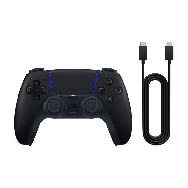 PlayStation DualSense Wireless Controller, midnight black + USB Cable [CFI-ZCT2W]