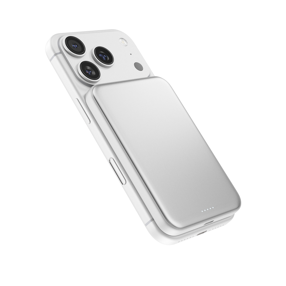 Epico UltraPack Qi2 25W Slim 5000mAh hliníková Mag+ bezdrátová powerbanka EM55-stříbrná