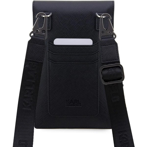 Karl Lagerfeld Saffiano Metal Logo NFT Brašna na Telefon černá