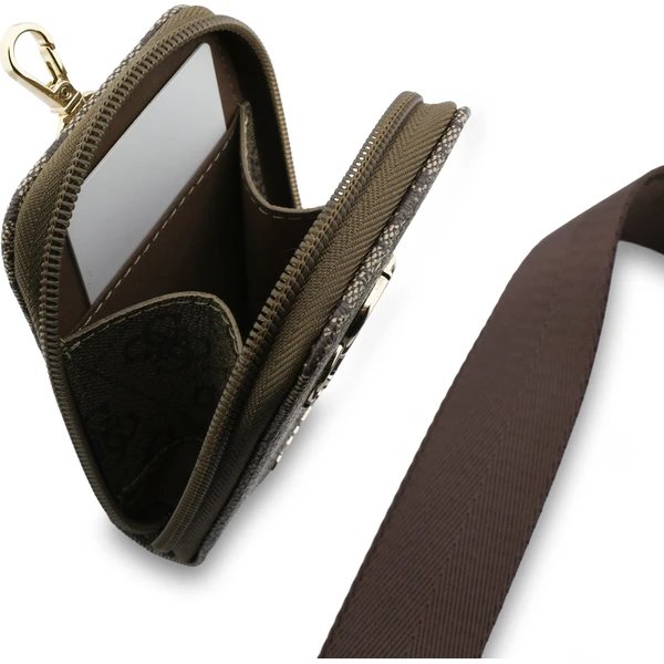 Guess Crossbody Popruh PU 4G Metal Logo + Peněženka hnědý