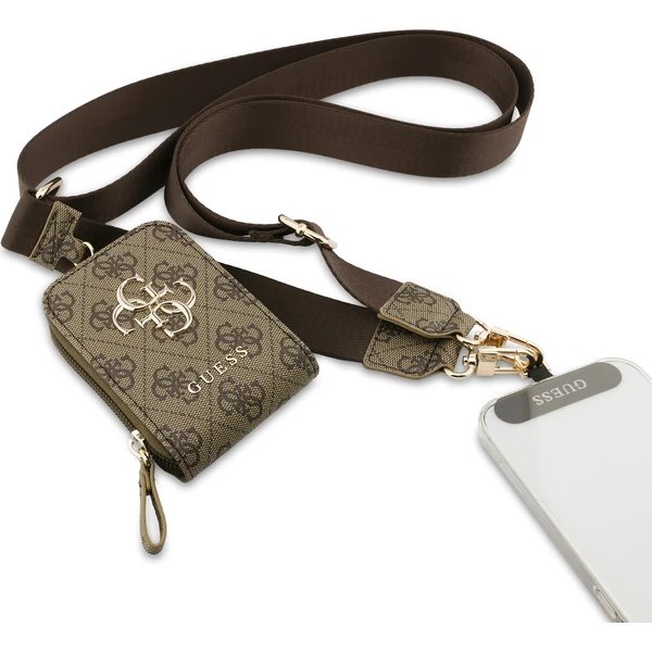 Guess Crossbody Popruh PU 4G Metal Logo + Peněženka hnědý