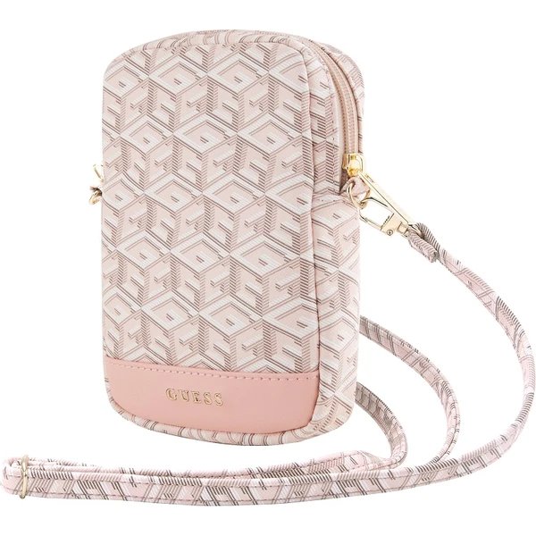 Guess PU G Cube Taška na Telefon se Zipem růžová