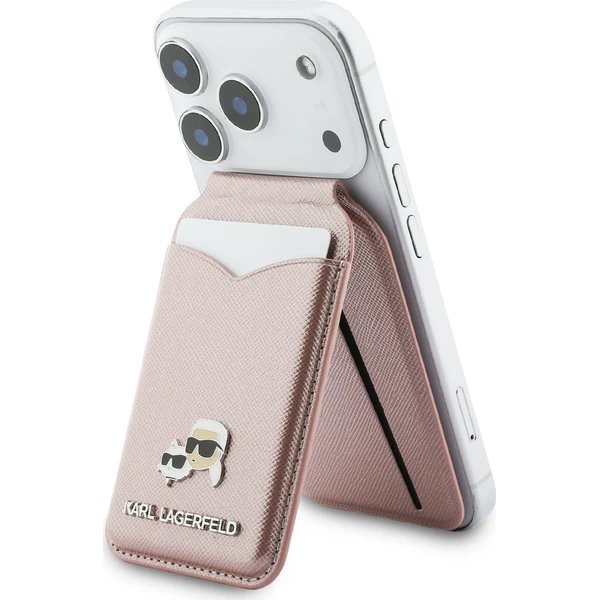 Karl Lagerfeld Mirror MagSafe Cardslot Peněženka se Stojanem růžová