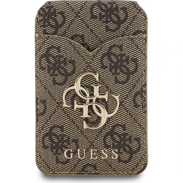 Guess PU 4G Mirror MagSafe Cardslot Peněženka se Stojanem hnědá