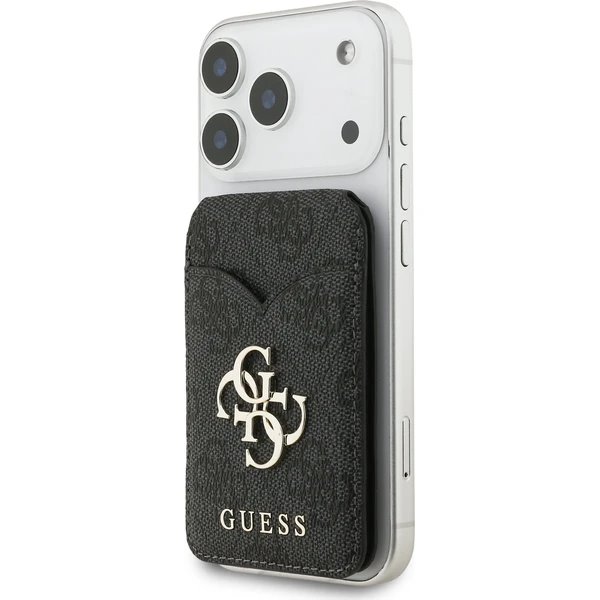 Guess PU 4G Mirror MagSafe Cardslot Peněženka se Stojanem černá