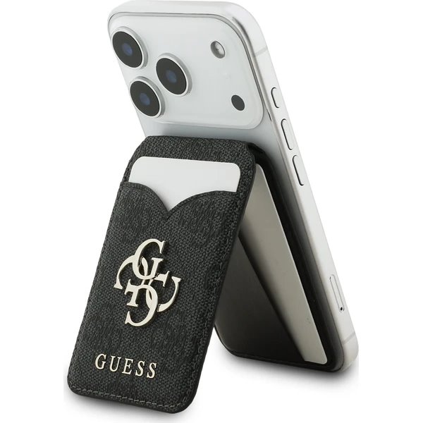 Guess PU 4G Mirror MagSafe Cardslot Peněženka se Stojanem černá