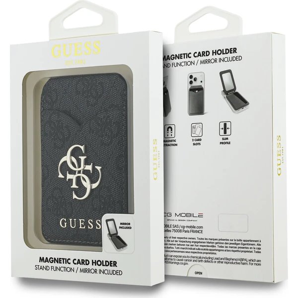 Guess PU 4G Mirror MagSafe Cardslot Peněženka se Stojanem černá