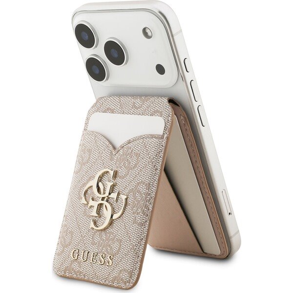 Guess PU 4G Mirror MagSafe Cardslot Peněženka se Stojanem růžová