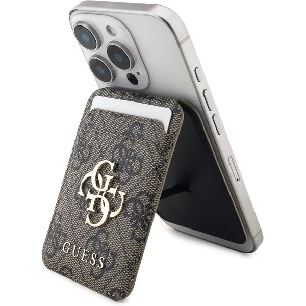 Guess PU 4G MagSafe Cardslot Peněženka se Stojanem hnědá