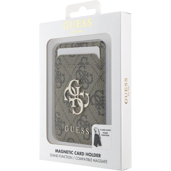Guess PU 4G MagSafe Cardslot Peněženka se Stojanem hnědá