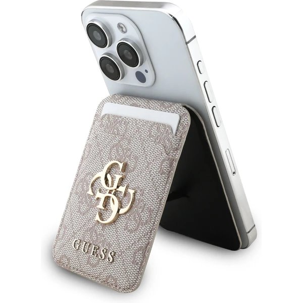 Guess PU 4G MagSafe Cardslot Peněženka se Stojanem růžová