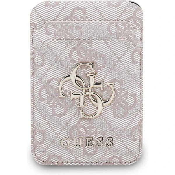 Guess PU 4G MagSafe Cardslot Peněženka se Stojanem růžová