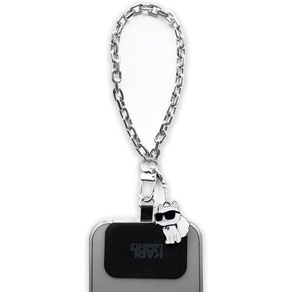 Karl Lagerfeld Univerzální Popruh na Ruku Choupette stříbrný