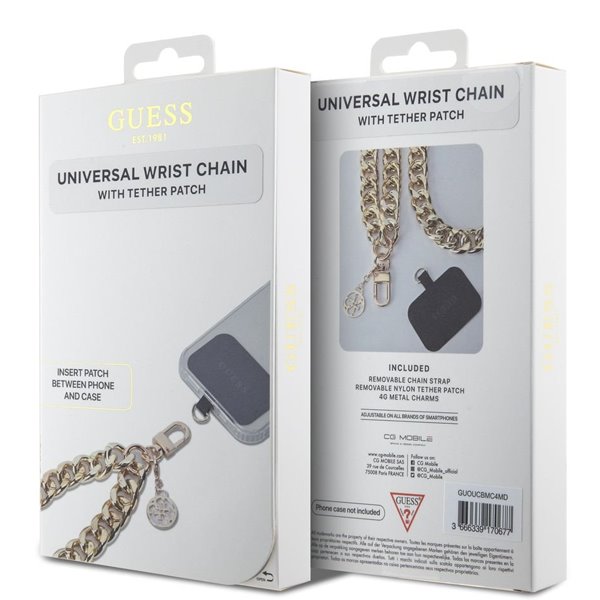 Guess Univerzální Popruh na Ruku 4G Charm zlatý