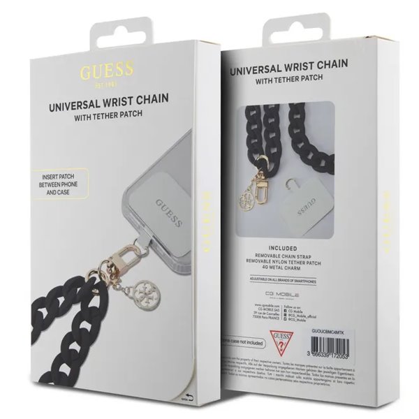 Guess Univerzální Popruh na Ruku 4G Charm černý