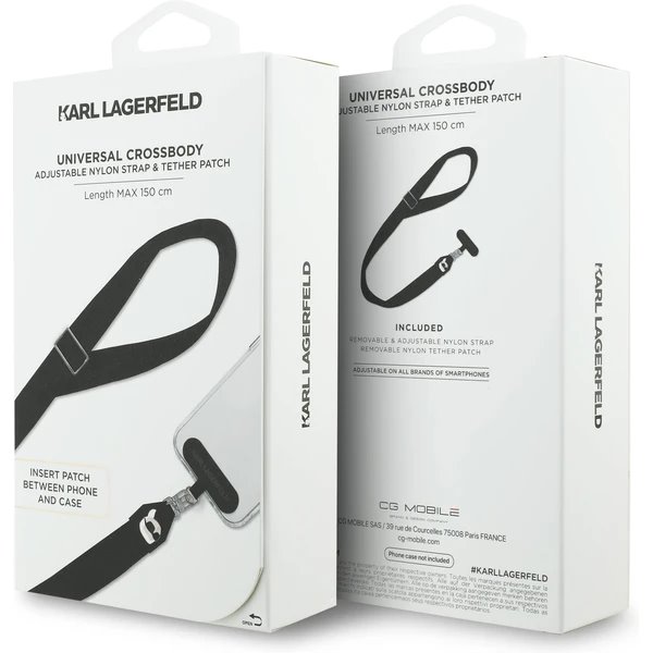 Karl Lagerfeld Universal Crossbody Popruh Karl Patch černý