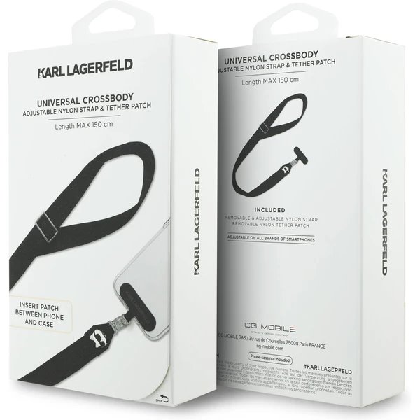 Karl Lagerfeld Universal Crossbody Popruh Choupette Patch černý