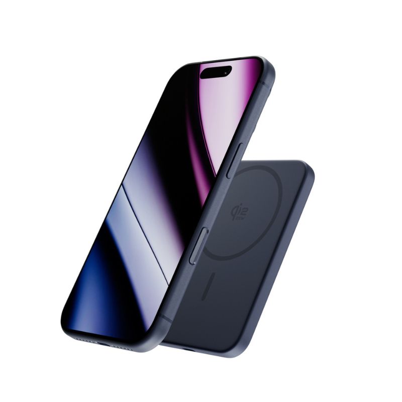 Epico UltraPack Qi2 25W Slim 5000mAh hliníková Mag+ bezdrôtová powerbanka EM55 - tmavo modrá