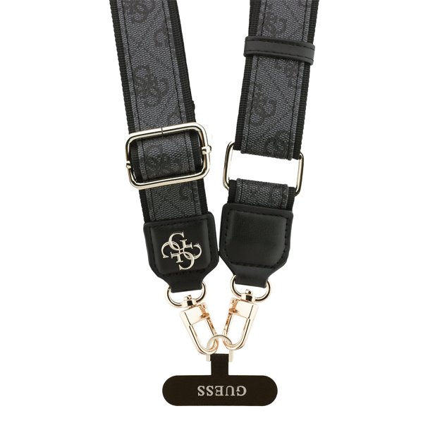 Guess Crossbody Popruh PU 4G Metal Logo čierny