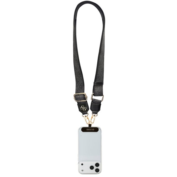 Guess Crossbody Popruh PU 4G Metal Logo čierny