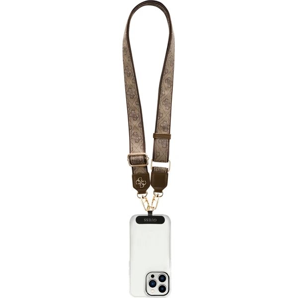 Guess Crossbody Popruh PU 4G Metal Logo hnedý