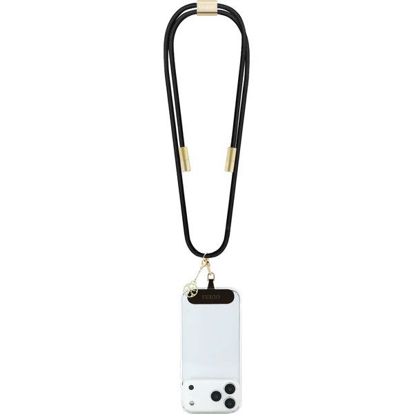 Guess Crossbody Popruh 4G Charm s Nabíjacím Káblom USB-C/USB-C čierny