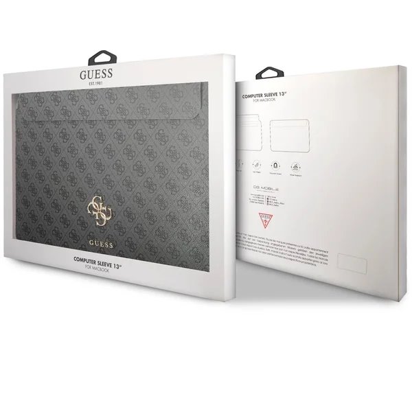 Guess PU 4G Metal Logo Púzdro na MacBook 13" šedé