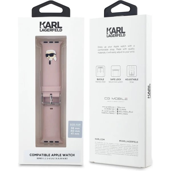 Karl Lagerfeld Karl Head NFT Remienok pre Apple Watch 42/44/45/46/49 ružový