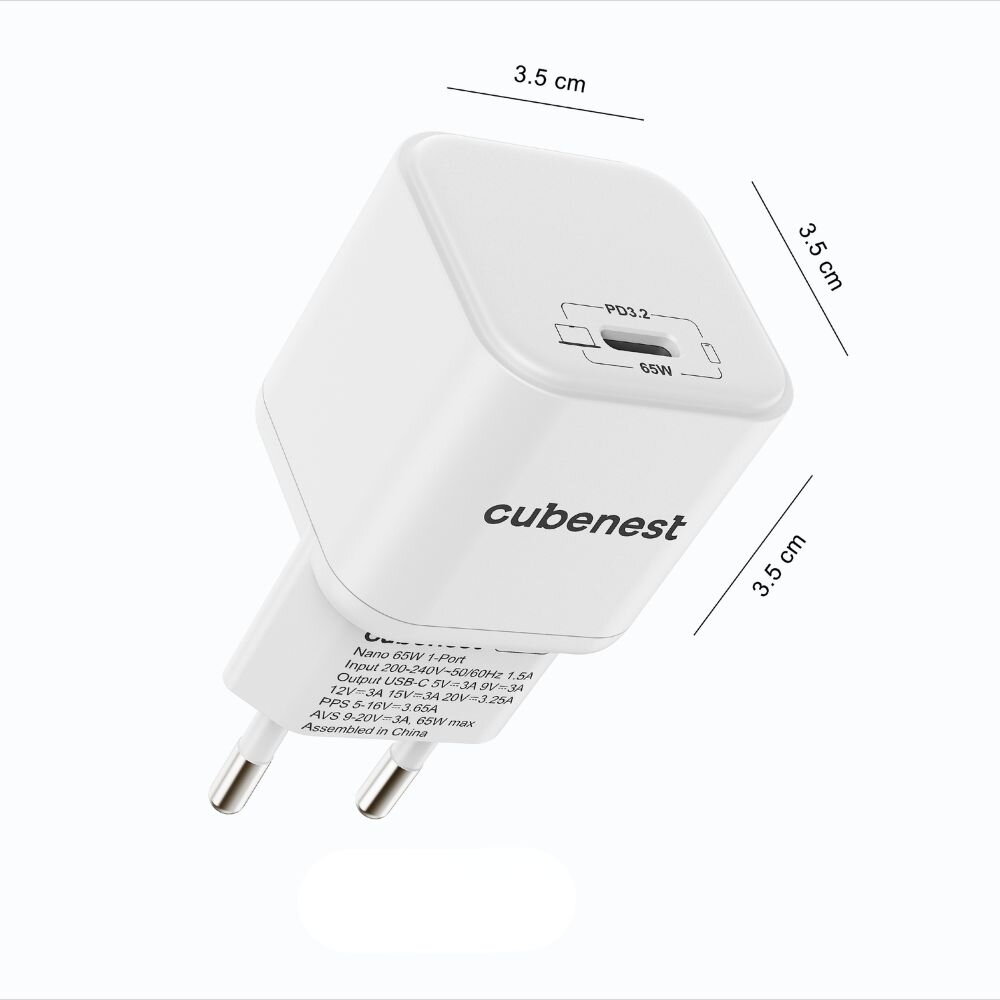 Cubenest PD Nano Adapter 65W N1D65 - biela
