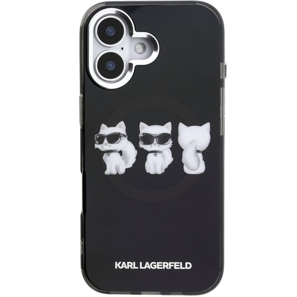 Karl Lagerfeld IML Choupette Trio Watercolor MagSafe kryt iPhone 17 čierny