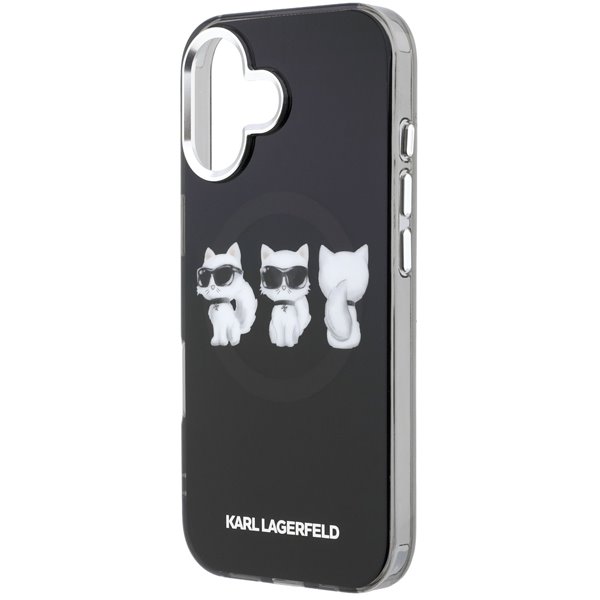 Karl Lagerfeld IML Choupette Trio Watercolor MagSafe kryt iPhone 17 čierny