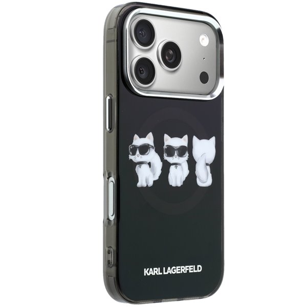 Karl Lagerfeld IML Choupette Trio Watercolor MagSafe kryt iPhone 17 Pro Max čierny