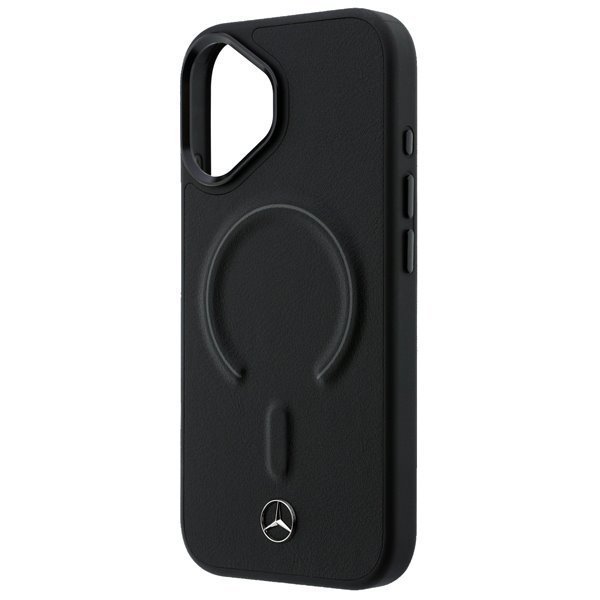 Mercedes PU Leather 3D MagSafe Zadný Kryt pre iPhone 17 čierny
