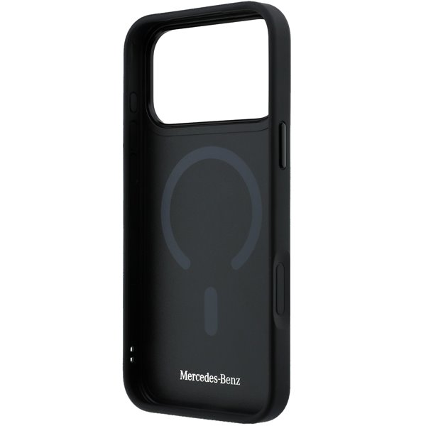 Mercedes PU Leather 3D MagSafe Zadný Kryt pre iPhone 17 Pro Max čierny