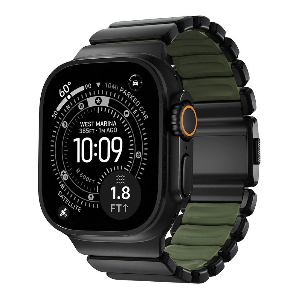 Nomad remienok Stratos pre Apple Watch 44-49mm - Forest Green/Black Hardware