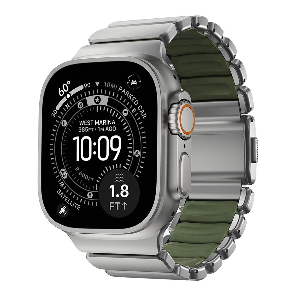Nomad remienok Stratos pre Apple Watch 44-49mm - Forest Green/Natural Hardware